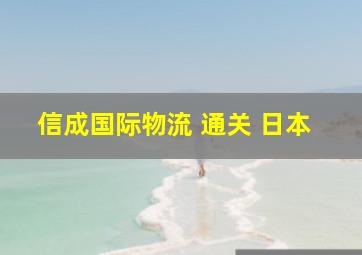 信成国际物流 通关 日本